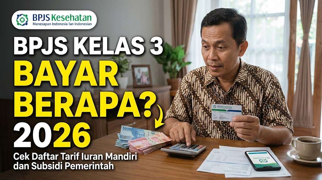 BPJS Kelas 3 Bayar Berapa 2026, Cek Daftar Tarif Iuran Mandiri dan Subsidi Pemerintah
