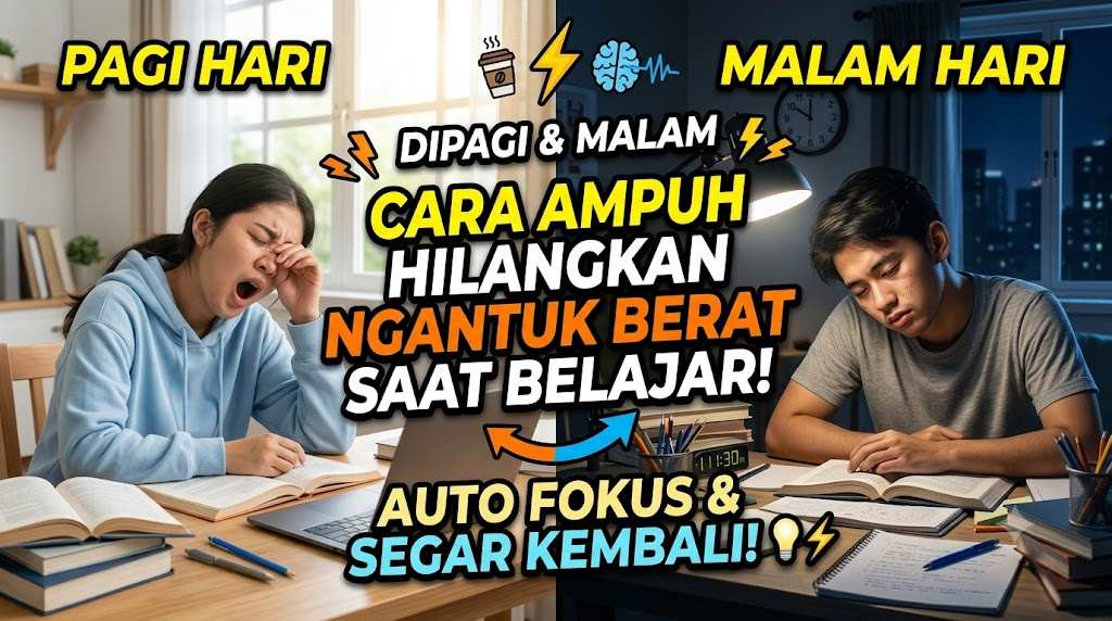 Cara Menghilangkan Rasa Ngantuk Berat Saat Belajar di Pagi Hari dan Malam Hari