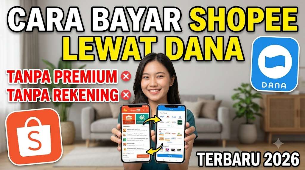 Cara Bayar Shopee Lewat DANA Tanpa Premium dan Tanpa Rekening Terbaru 2026