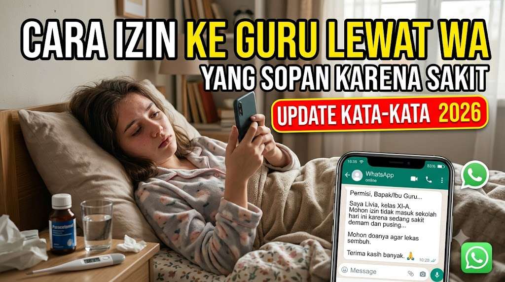 Cara Izin ke Guru Lewat WA yang Sopan Karena Sakit, Update Kata-Kata 2026
