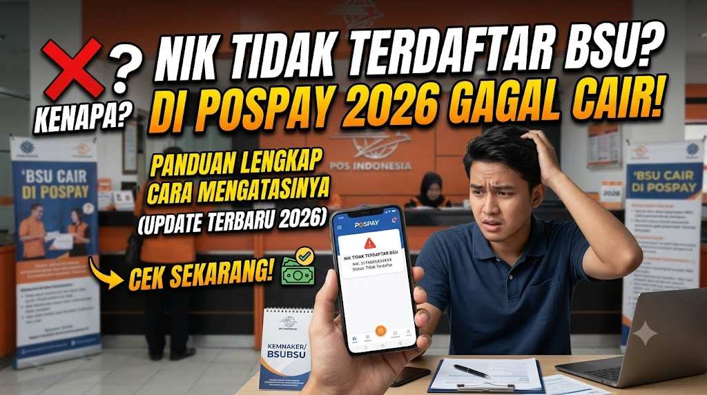 Kenapa BSU di Pospay NIK Tidak Terdaftar, Panduan Lengkap Cara Mengatasinya Update Terbaru 2026