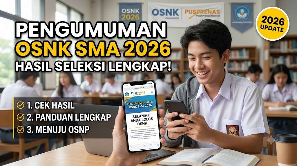 Pengumuman OSNK SMA 2026 Panduan Lengkap Hasil Seleksi dan Langkah Menuju OSNP